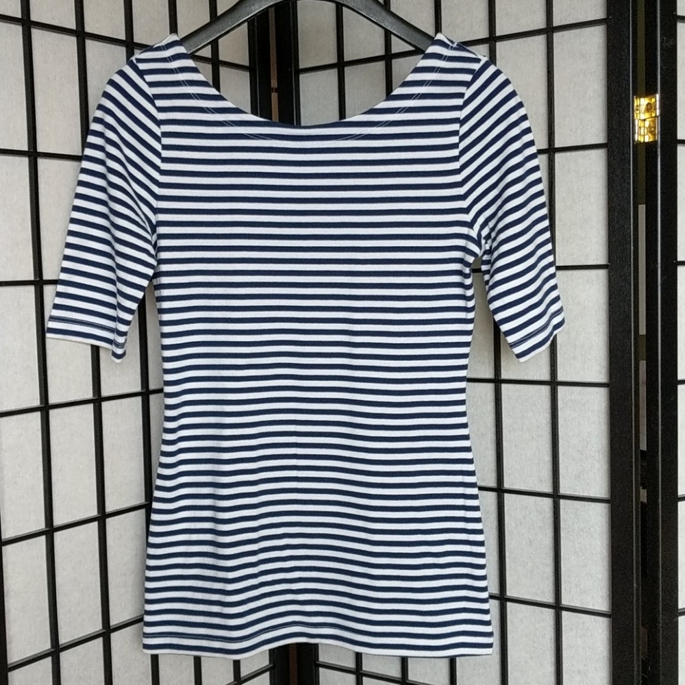 NWOT Banana Republic 3/4 Sleeve Striped Top
